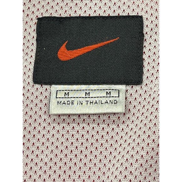 Vintage 90's Nike Full Zip Vented Rain Jacket Red White Swoosh Windbreaker Sz M - Picture 10 of 14